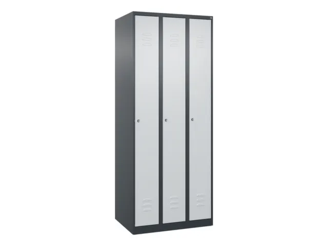 locker,HxBxD 1850x750x500mm,3vak,vak B 250mm,cil.-slot,staand op vloer