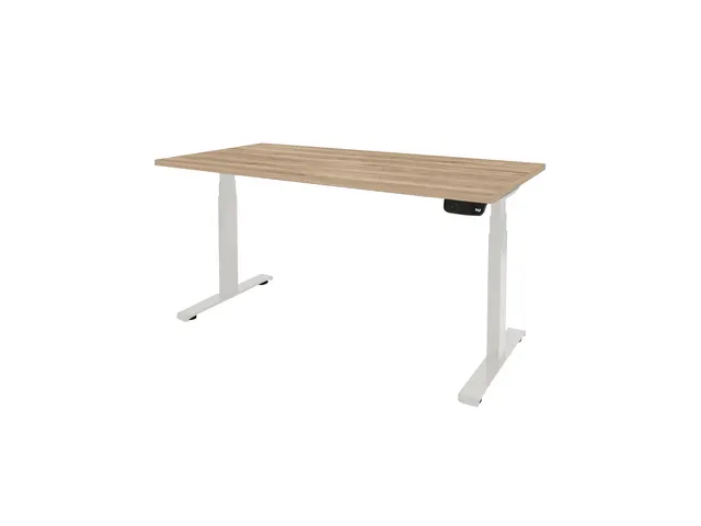 Dextro Plus Zit-sta Bureau Elektrisch 140x80 honey castello 25mm wit