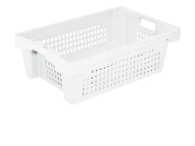 Euronorm Draaistapelbak 200x600x400mm Wanden/Bodem Opengew. Wit