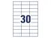 etiket Avery ILK 70x29,7mm 100 vel 30 etiketten per vel wit