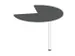 table de rallonge,haut. régl.,HxØ 720-840x1000mm,MS-gris foncé