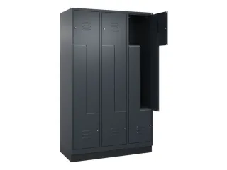 Z-garderobekast,HxBxD 1950x1200x500mm,vak B 200/400mm,cil.-slot,sokkel - 2