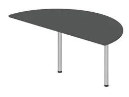 aanbouwtafel,i.h.v.,HxBxD 720-840x1600x800mm,halfrond,MS-donkergrijs