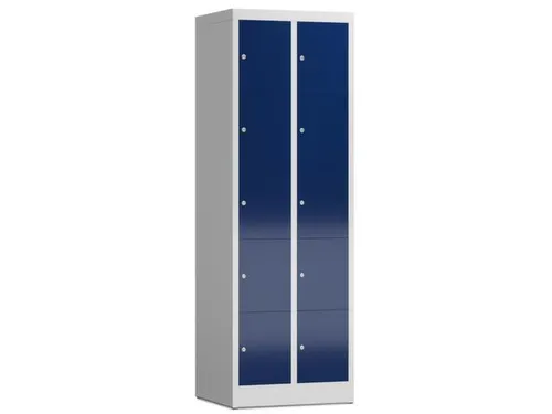 Lockerkast 1800x590x500mm 2x5 vakken cilinderslot, sokkel, RAL5010
