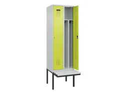 locker met bank,voor scheiding van kleding,HxBxD 2120x600x815mm,2vak