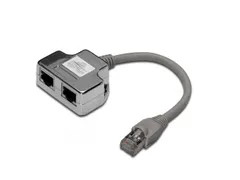 CAT 5e patchkabeladapter 2xCAT 5e afgeschermd PC-PC 2xRJ45 naar 1xRJ45