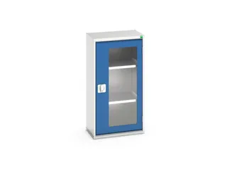 vitrinekast 1000x525x350mm 2xStalen bodem romp RAL7035 front RAL5010 - 1