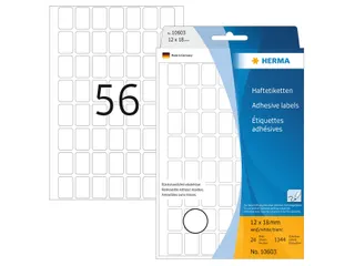 HERMA 10603 Verwijderbare universele etiketten 12x18mm Wit 1344 stuks - 1