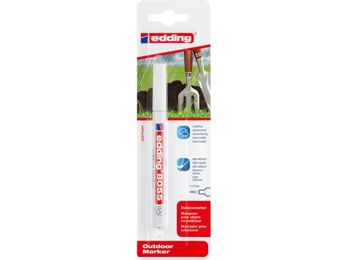 Viltstift edding 8055 outdoor 1-2mm wit blister à 1 stuk