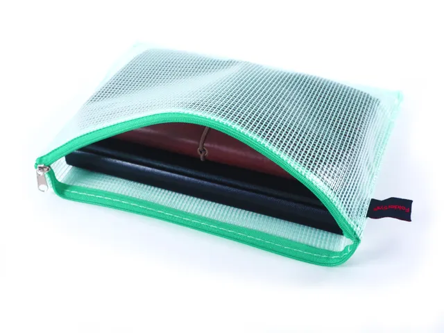 Trousse avec fermeture éclair Foldersys A5 PVC vert transparent