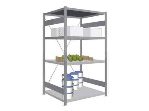 Rvs Inhaakstelling Basis 1750x1060x835mm 4legborden Vaklast 200kg