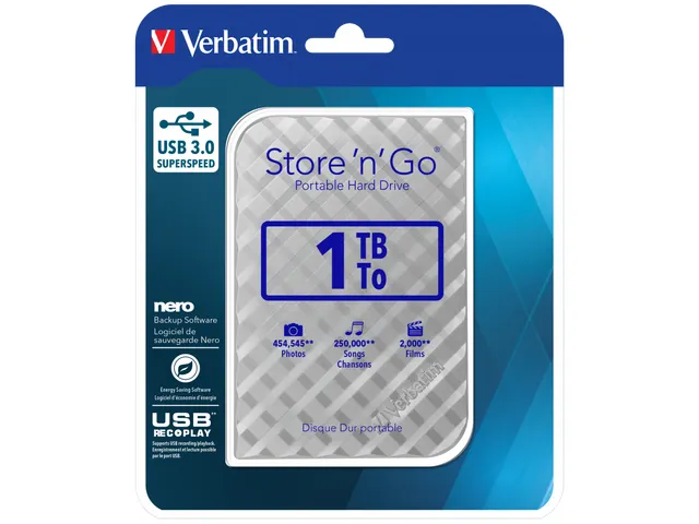Store 'n' Go USB 3.0 Draagbare harde schijf 1TB Zilver