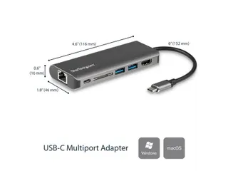 USB-C Multiport Adapterdraagbaar USB-C dock met 4K HDMI GbE en SD - 2