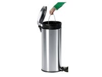 Afvalbak Pedaalemmer Rond 30 Liter Mat Rvs