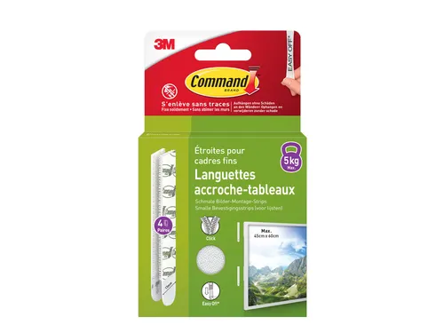 Bevestigingsstrip Command klik vast smal 5,4kg wit