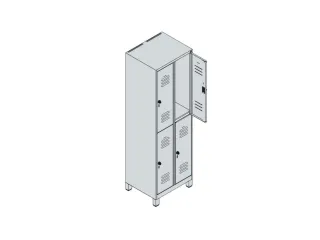 dubbeldekse locker,HxBxD 1950x600x500mm,2x2vak.,vak B 300mm - 6