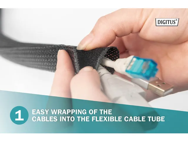 DIGITUS flexibele kabelbuis 2 Meter met klittenband