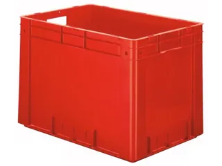 Euronorm Stapelkrat 420x600x400mm 80l Wanden/Bodem Gesloten Rood - 1
