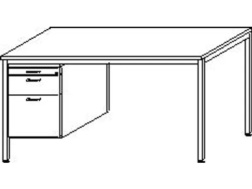 bureau,HxBxD 720x1600x800mm,decor blad noten,onderstel RAL9006