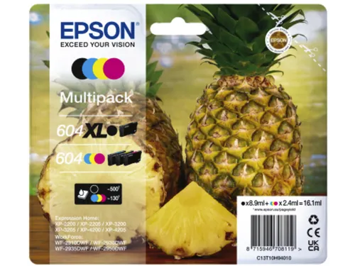 Epson 604XL Inktcartridge Zwart + Kleur Voordeelpak T10H94