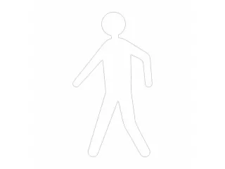 plaksymbool,voetganger,markering HxB 600x330mm,wit - 2