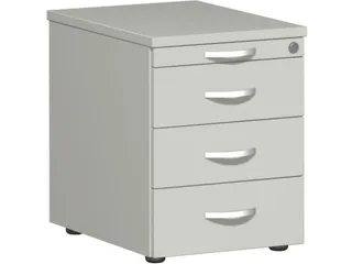 mobiel ladeblok,HxBxD 570x430x600mm,4lade(n),cil.-slot,romp lichtgrijs - 1