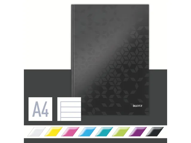 Notitieboek Leitz WOW A4 lijn zwart