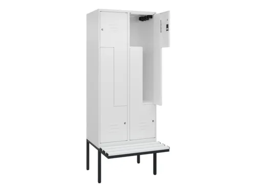Z-garderobekast,HxBxD 2120x800x815mm,4vak,vak B 400mm,cil.-slot