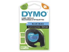 Labeltape Dymo Letratag 91205 Plastic 12mm Zwart Op Blauw