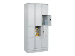 lockerkast,HxBxD 1950x900x500mm,3x4vakken,vak B 300mm,cil.-slot,sokkel