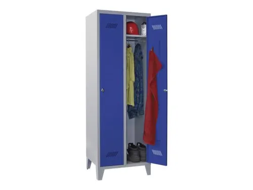 Garderobekast 1850x630x500mm 2 Vakken Klink Ral7035 Front Ral5010