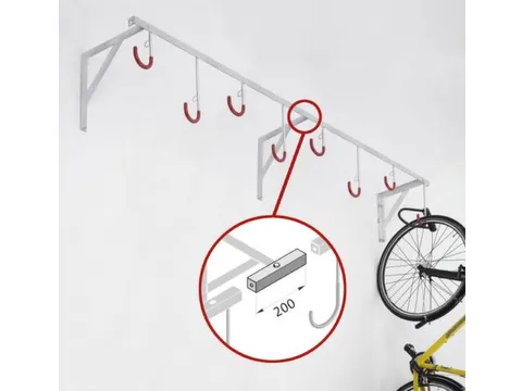Fiets-Hangrek 8Plaatsen L 2600Mm Wandmontage