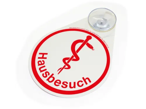 aanwijzingsbord,m. zuignap,v. binnen,"Huisbezoek",HxB 110x80mm