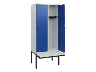 locker met bank,HxBxD 1950x800x815mm,2vak,vak B 400mm,draaigrendel - 2