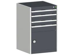 ladekast HxBxD 1000x650x525mm 4laden romp RAL7035 front RAL7016