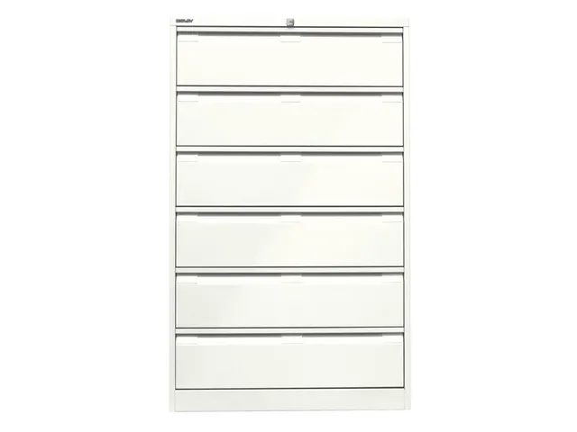 fichekast,HxBxD 1321x800x622mm,drie banen,6lade(n),romp wit,front wit