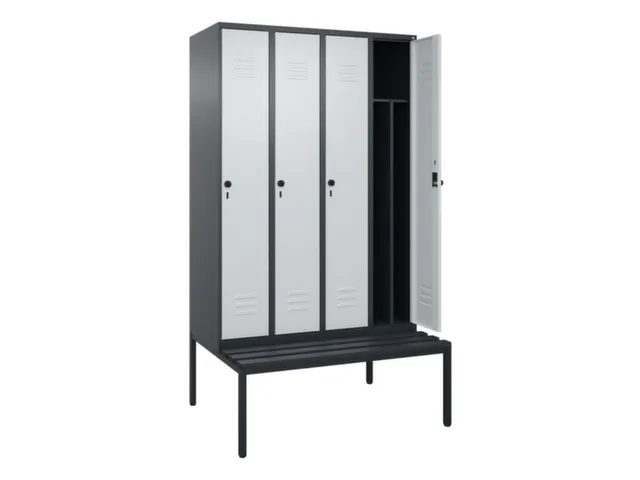locker voor scheiding van kleding,HxBxD 2120x1200x815mm,4vak