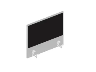 baliepaneel,v. bureau,aanbouw links,B 600mm,MP-lichtgrijs,BN8033-zwart - 1