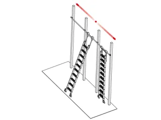verrijdbare stellingladder,balk L 3,45m,v. H tot 3,54m,13,treden - 6