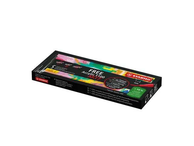 Acrylmarker STABILO Free Acrylic T100 zwart 1-2mm