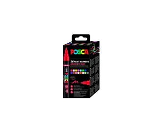 Paintmarker Uni POSCA PC-5BR brushpunt M assorti 16st - 2