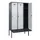 locker met bank,HxBxD 2120x1200x815mm,3vak,vak B 400mm,draaigrendel
