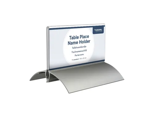 Tafelnaambord Europel 52x100mm acryl aluminium 2st