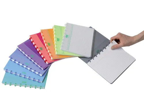 Schrift Adoc A5 ruit 5x5mm 144 pagina's 90gr transparant assorti