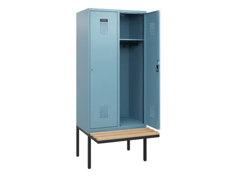 locker met bank,HxBxD 1950x800x815mm,2vak,vak B 400mm,cilinderslot