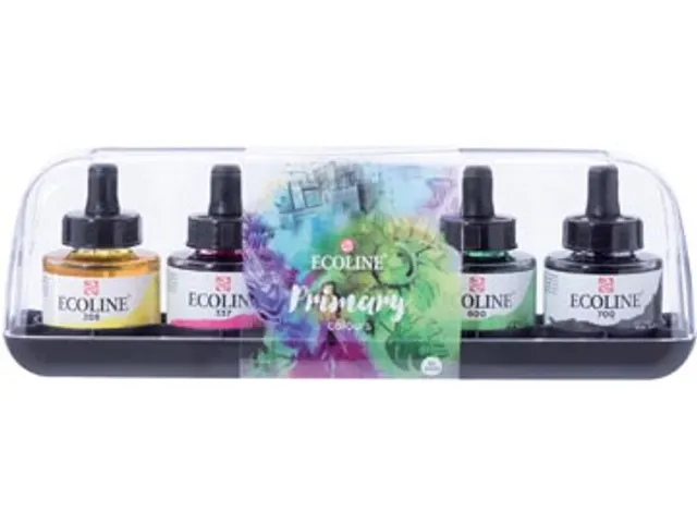 Ecoline waterverf, 30 ml, 5 primaire kleuren