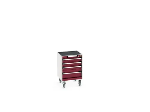 ladekast verrijdbaar 780x525x525mm 4laden RAL7035 front RAL3004