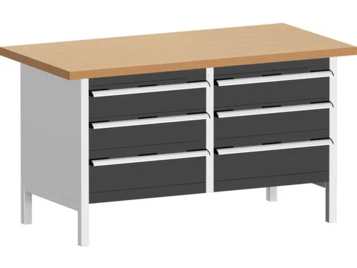 werkbank met opbergruimte,HxBxD 840x1500x750mm,beukenblad