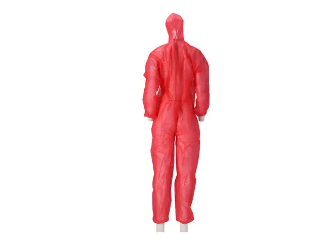 CMT Coverall met ritssluiting Non Woven PP Rood Maat M doos 50 stuks