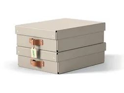 Puro opbergdoos medium laag A4 8 liter beige 2 stuks